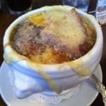 Sample of French onion soup